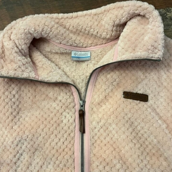 NWOT Columbia Jacket Women's L Fireside Sherpa Full Zip Fleece Light Pink - Picture 4 of 5